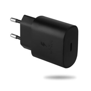 ULTRA FAST PD 25W CHARGER COMPATIBLE WITH SAMSUNG WITHOUT CABLE BLACK COLOR - Image 1