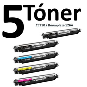 5 Toner for HP CE310A / CF350A Black Replaces 126A / 130A PREMIUM QUALITY - Image 1