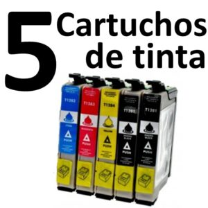 5 Compatible Ink Cartridges T1281 / T1282 / T1283 / T1284 Epson PREMIUM QUALITY - Image 1