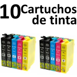 10 Compatible Ink Cartridges for Epson T1291 XL / T1292XL / T1293XL / T1294XL PREMIUM QUALITY - Image 1