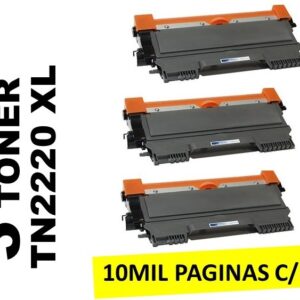 3 Toner for Brother TN2210 / TN2220 XXL JUMBO 10 THOUSAND COPIES EACH 10K - Image 1