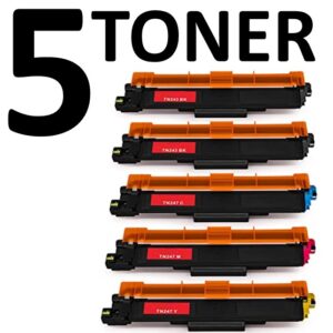 5 Toner for Brother TN247 and TN243 Black and Colors PREMIUM QUALITY - Image 1