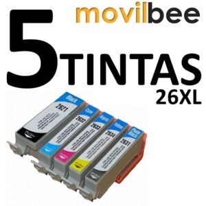 5 Compatible Black and Color Ink Cartridges T2621 T2631 T2632 T2633 T2634 PREMIUM QUALITY - Image 1