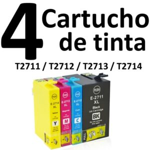 4 Compatible Ink Cartridges for Epson 27X / T2711 XL / 2712XL / 2713XL / 2714XL PREMIUM QUALITY - Image 1