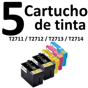 5 Compatible Ink Cartridges for Epson 27X / T2711 XL / 2712XL / 2713XL / 2714XL PREMIUM QUALITY - Image 1