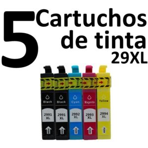 5 Compatible Ink Cartridges 29XL T2991 T2992 T2993 T2994 PREMIUM QUALITY - Image 1