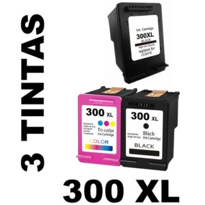 3 Compatible Ink Cartridges 300 (2 black) / (1 color) XL HP PREMIUM QUALITY - Image 1