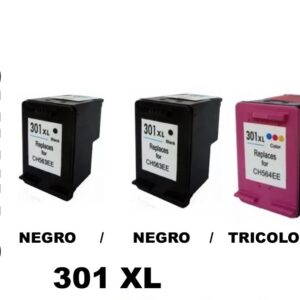 3 Compatible Ink Cartridges 301 XL HP PREMIUM QUALITY - Image 1