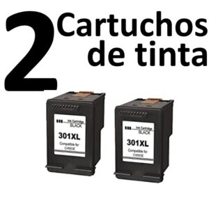 2 Compatible Black Ink Cartridges 301 XL HP PREMIUM QUALITY - Image 1