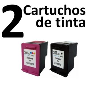 2 Compatible Black and Color Ink Cartridges 301 XL HP PREMIUM QUALITY - Image 1