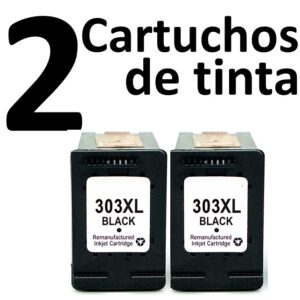 2 Cartuchos de Tinta Negro Compatible 303 XL HP CALIDAD PREMIUM - Image 1