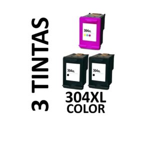 3 Cartuchos de Tinta Negro Compatible 304 XL HP CALIDAD PREMIUM (2 NEGROS 1 COLOR) - Image 1