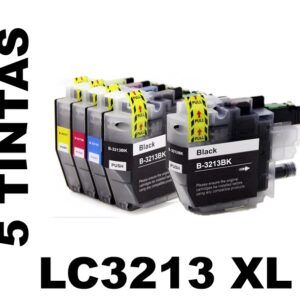 5 Compatible Ink Cartridges for Brother LC 3213 XL PREMIUM QUALITY - Image 1
