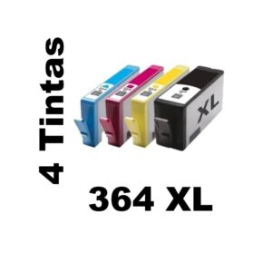 4 Compatible Black and Color Ink Cartridges 364 XL HP PREMIUM QUALITY - Image 1