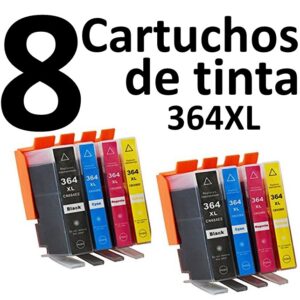 8 Compatible Black and Color Ink Cartridges 364 XL HP PREMIUM QUALITY - Image 1