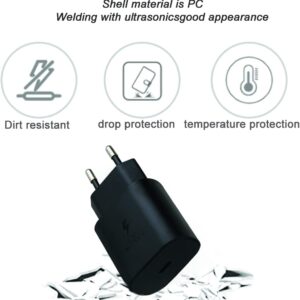ULTRA FAST PD 25W CHARGER COMPATIBLE WITH SAMSUNG WITHOUT CABLE BLACK COLOR - Image 2