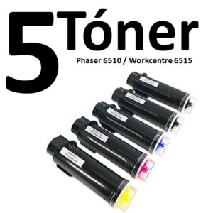 5 Toner para Xerox Phaser 6510 / Workcentre 6515 Negro y Color CALIDAD PREMIUM - Image 1