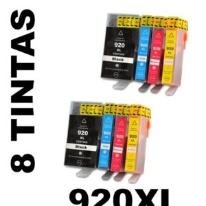 8 Compatible Black and Color Ink Cartridges 920 XL HP PREMIUM QUALITY - Image 1