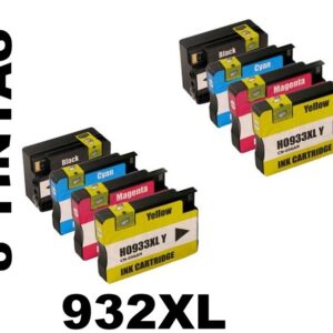 8 Compatible Black and Color Ink Cartridges 932 XL / 933 XL HP PREMIUM QUALITY - Image 1
