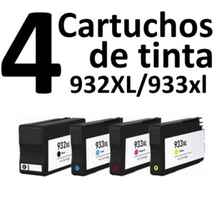 4 Compatible Black and Color Ink Cartridges 932 XL / 933 XL HP PREMIUM QUALITY - Image 1