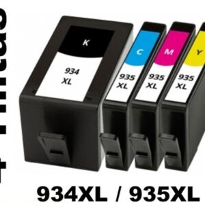 4 Compatible Black and Color Ink Cartridges 934 XL / 935 XL HP PREMIUM QUALITY - Image 1