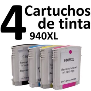 4 Compatible Black and Color Ink Cartridges 940 XL HP PREMIUM QUALITY - Image 1