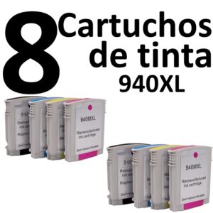 8 Compatible Black and Color Ink Cartridges 940 XL HP PREMIUM QUALITY - Image 1