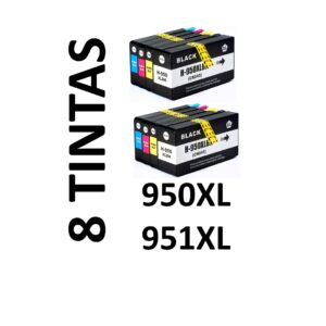 8 Cartuchos de Tinta Compatible 950 XL / 951 XL HP CALIDAD PREMIUM - Image 1